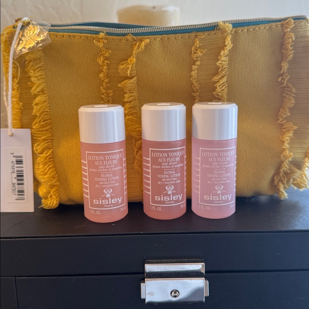 Sisley Pink Floral Toning Lotion Trio 30ml each (total 90ml) with pouch.